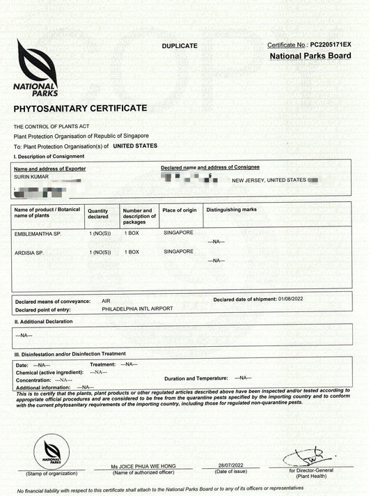 Export Permits (Intl Customers Only)